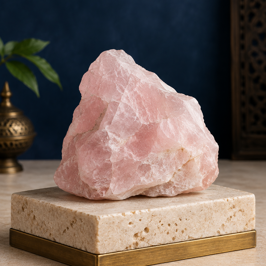 Raw Rose Quartz with Pooja Initiation